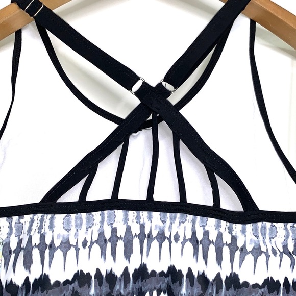 NWT YONIQUE White Black Tankini Swimsuits for Athletic Swim Tank Bathing Suit XS - Picture 5 of 8